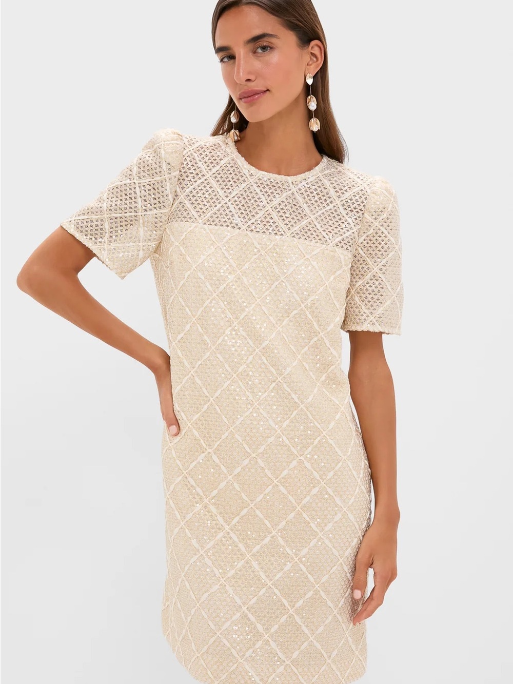 Ivory Sequin Janelle Mini Dress